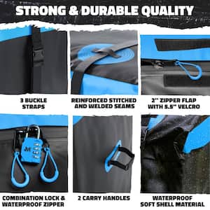 25 cu. ft. Waterproof Cargo Carrier Bag 60 in. x 31 in. x 24 in. Hitch Bag with Lock, Straps and Carry Bag, Blue