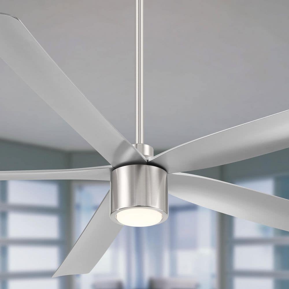 RAVIAN 5-Blade 72 in. Indoor/Outdoor Brushed Nickel Modern Ceiling Fan with