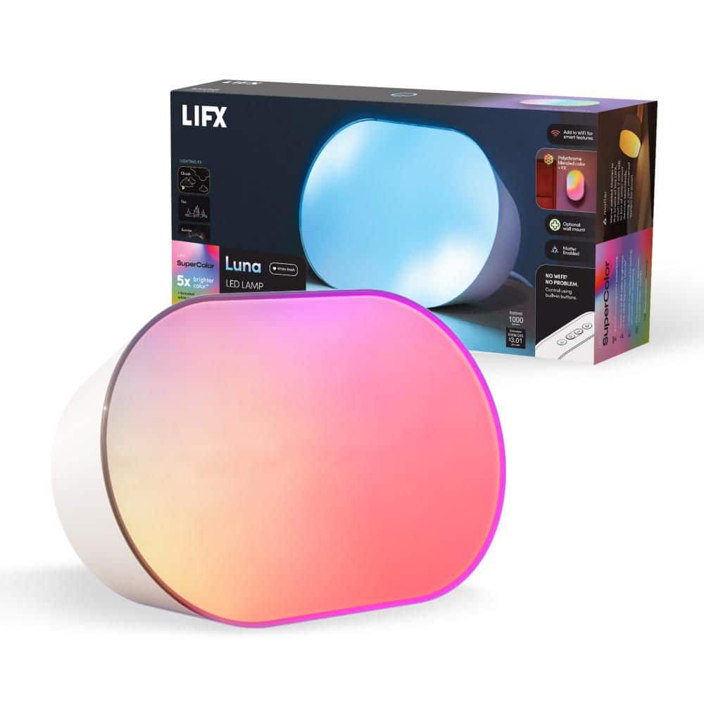 LIFX Luna 5 in. x 8 in. Oval White Integrated LED Multi-Color