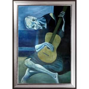 The Old Guitarist by Pablo Picasso Magnesium Framed People Oil Painting Art Print 29.25 in. x 41.25 in.
