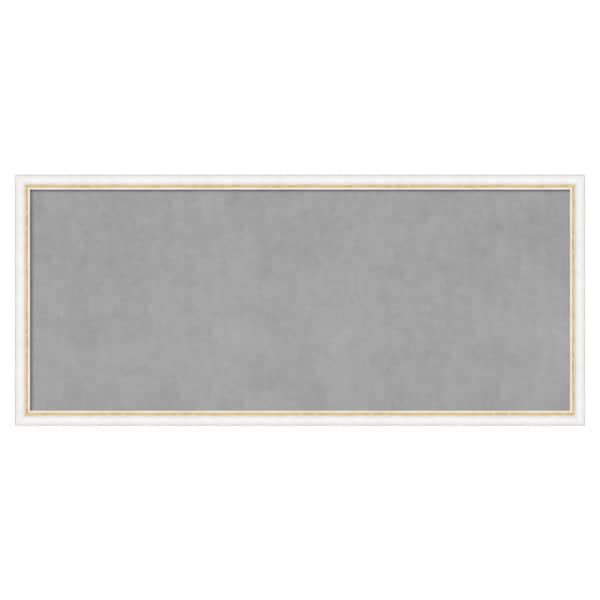 Amanti Art Morgan White Gold 50 in. x 22 in Framed Magnetic Board