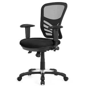 Sponge Seat Ergonomic Mesh Office Chair with Adjustable Armrests and Back Height, Black
