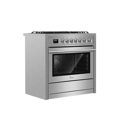36 in. 4.0 cu. ft. Single Oven Freestanding Gas Range with 5 Burners in. Stainless Steel