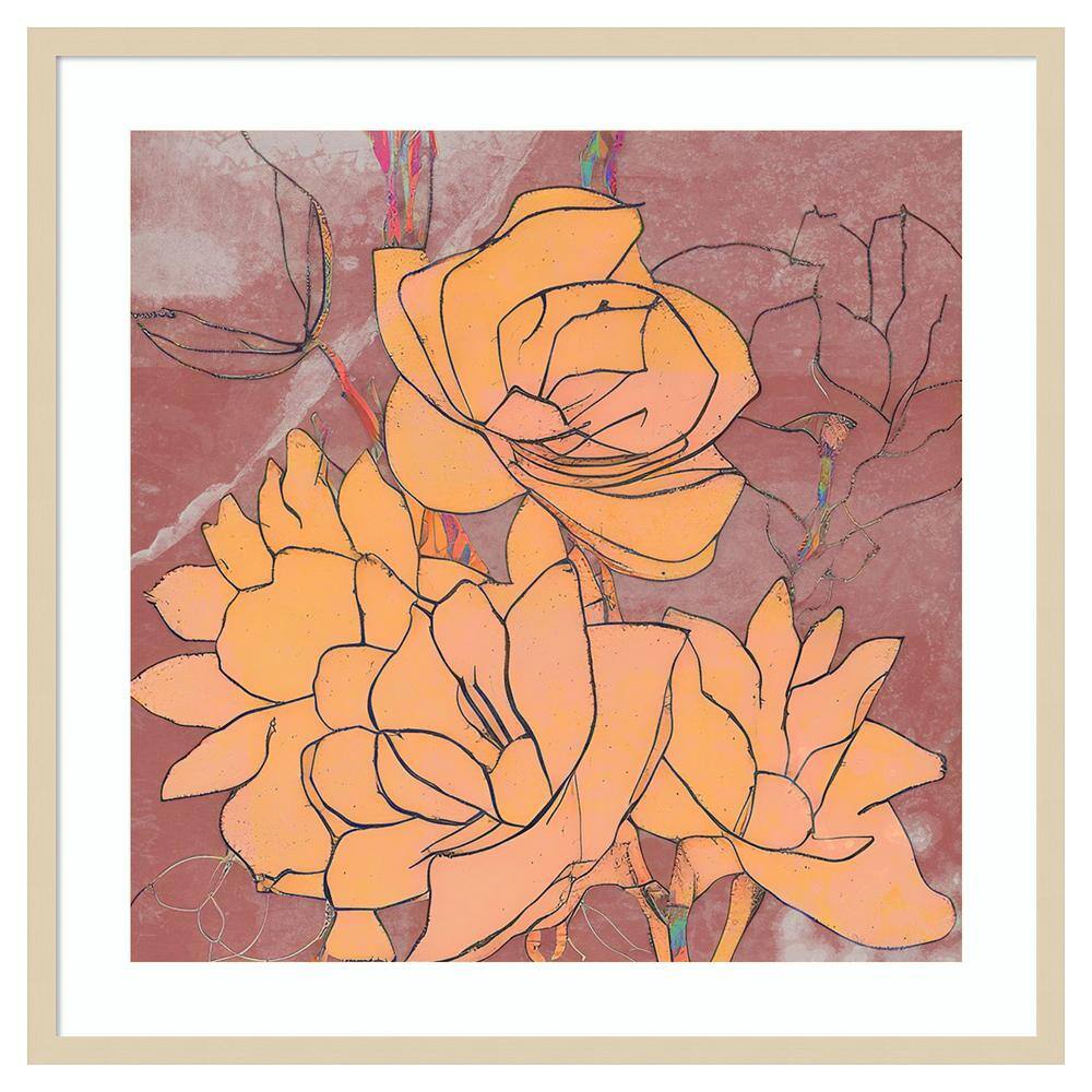 Elena Ray Abstract Pale Roses Framed Giclee Print in Svelte Natural