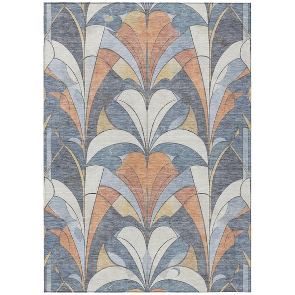 Addison Rugs Chantille Machine Washable Indoor/Outdoor Abstract ACN2174 Denim 10 ft. x 14 ft. Area Rug