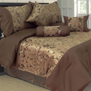 Queen Bailey Jacquard Comforter Set (7-Piece)