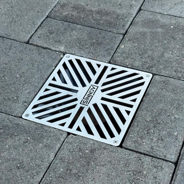 6 in. Premium Stainless Steel Heavy Duty Square Paver Drain Grate for Multiple Pipe Sizes-Drainage Cover Made in USA