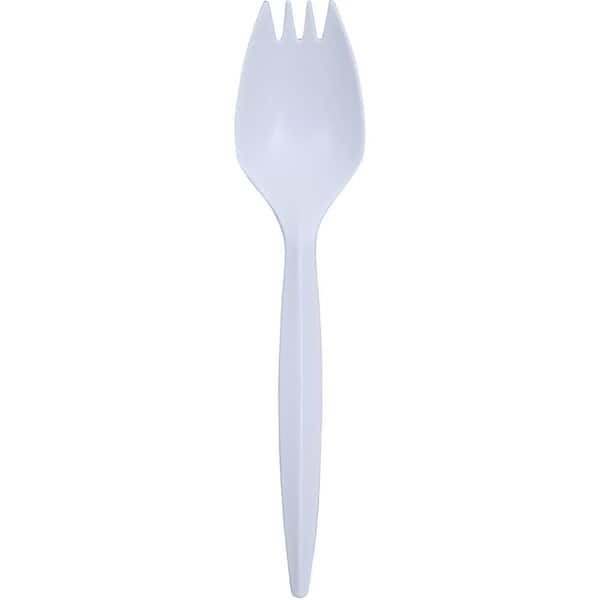 Medium-Weight Plastic Sporks, White, 1000/Carton
