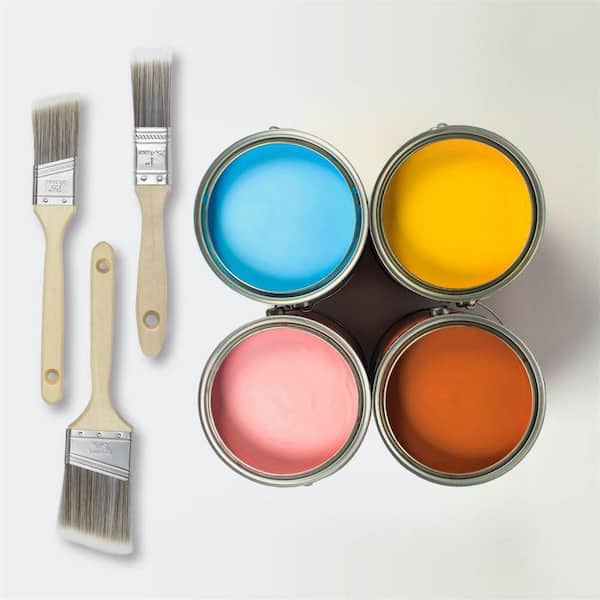 2.5 in. 2 in. 1.5 in. and 1 in. Flat Paint Brush Set (5-Pack)