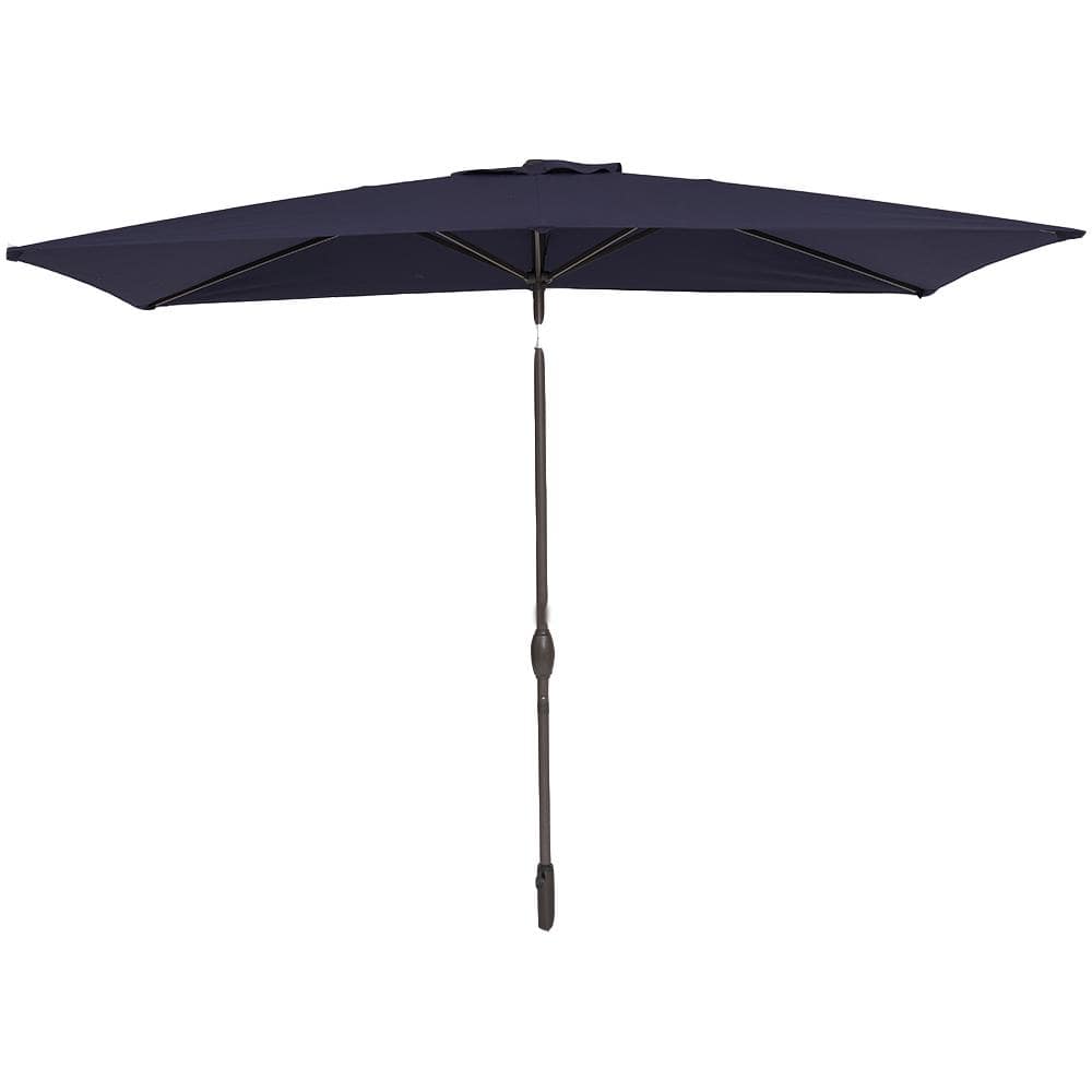 10 ft. x 6.5 ft. Aluminum Market Patio Umbrella in Dark Blue