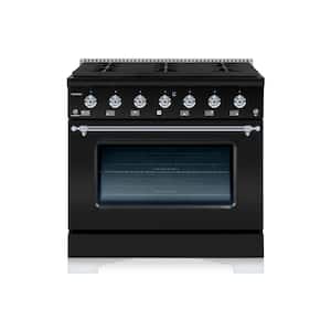 CLASSICO 36 in. 6 Burner Freestanding Single Oven Dual Fuel Range with Gas Stove and Electric Oven in Grey Family