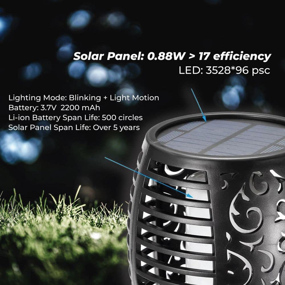 Xodo FL1 Solar Torch Lights with Flickering Flames, 4-Pack