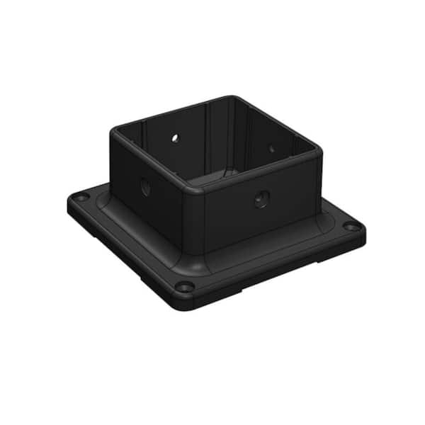 4 in. x 4 in. Black Plastic Multi-Purpose Post Base Anchor