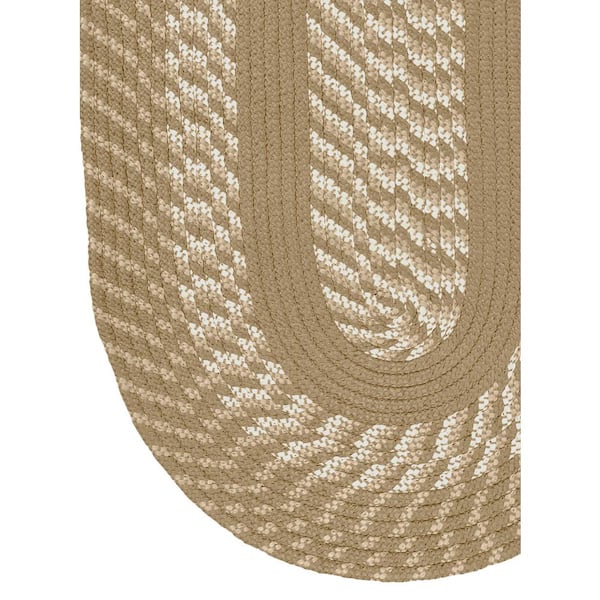 Newport Braid Collection Tan 48" Octagonal 100% Polypropylene Reversible Area Rug
