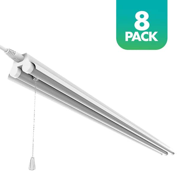 Simply Conserve 64-Watt Equivalent Linkable Integrated LED Shop Light, 4000K Cool White, 8-pack