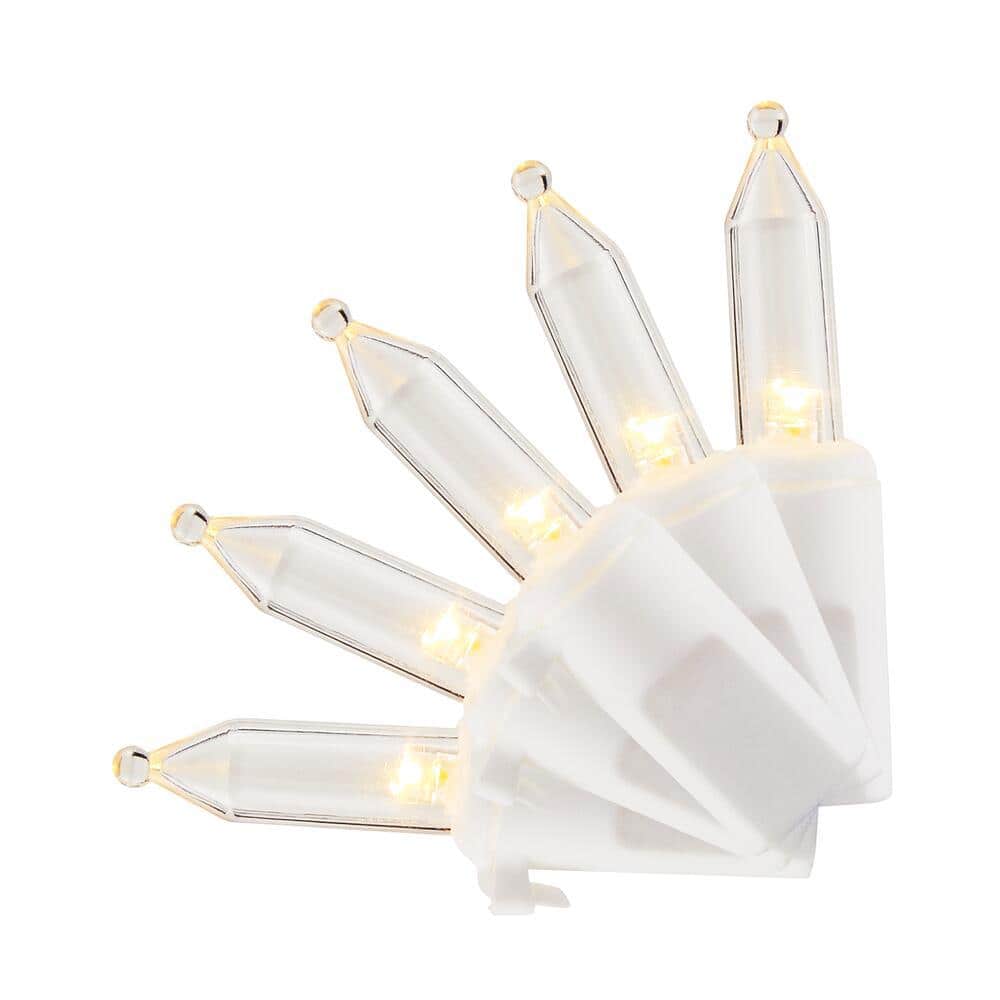 Home Accents Holiday 29.5 ft. 100-Light Warm White Mini LED Lights on ...