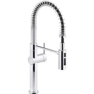 Crue Semi-Professional Single-Handle Pull-Down Sprayer Kitchen Faucet in Polished Chrome