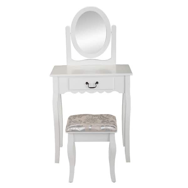 Boyel Living Dressing table solid wood dressing table stool - white