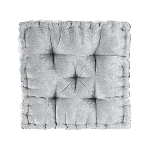Unbranded Gray 20 in. L x 20 in. W Polyester Throw Pillow Floor Pillow Cushion, Spot Clean Hypoallergenic, for Living Room Bedroom