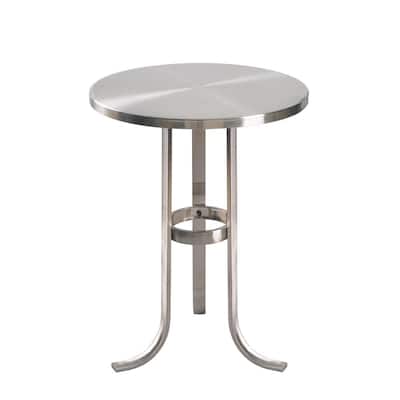 Agean 24 in. Brushed Steel Accent Table