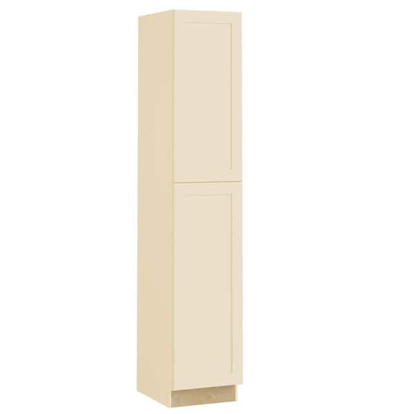 Home Decorators Collection Newport 18 in. W x 24 in. D x 96 in. H Assembled Plywood Pantry Kitchen Cabinet in Blended Cream with 4ROT Soft Close RH