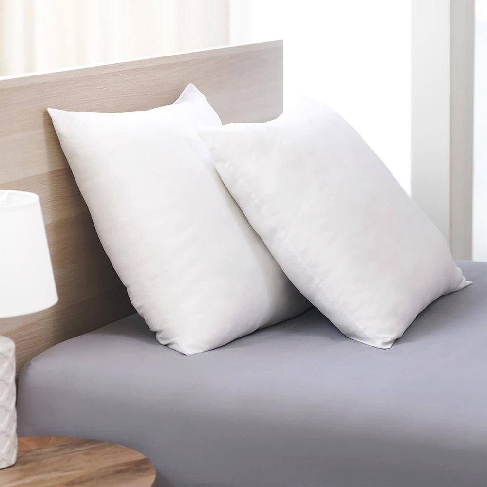 White Hypoallergenic Polyester Euro Pillow Set