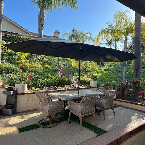 13 foot rectangular patio umbrella AKZ PLUS 10' x 13' Rectangular Aluminum Cantilever Patio Umbrella main image 0