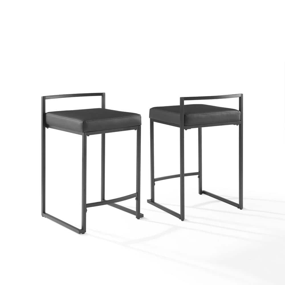 Crosley Crockett Bar Stool, Black, Set of 2, Size: One Size