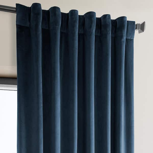 Navy Blue Velvet Curtains and Drapes for Living Room 1 Set of 2 Panels –  Anady Top