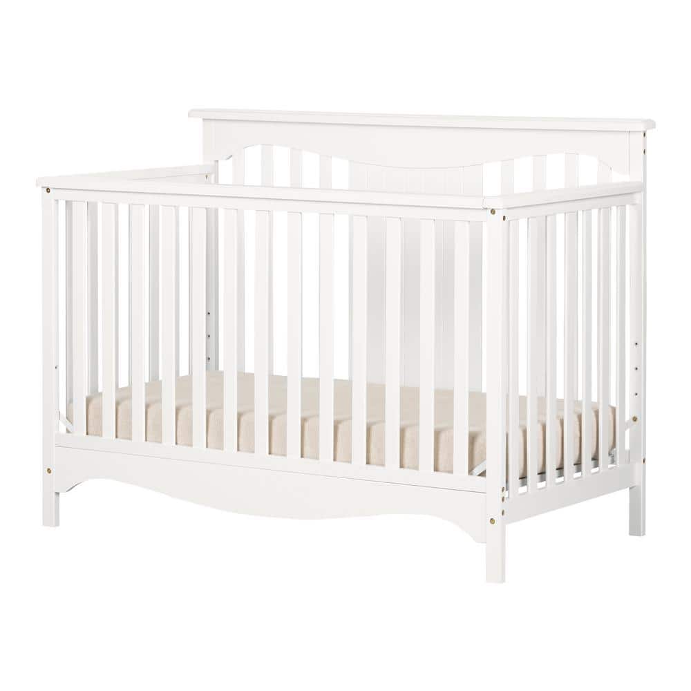 Savannah White Convertible Baby Crib with Toddler Rail