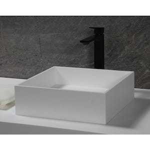 Resin Square Vessel Sink in White