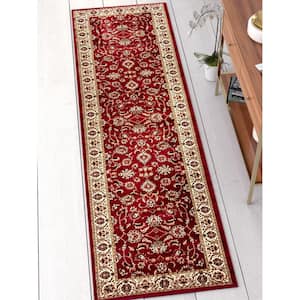 Barclay Sarouk Red 2 ft. x 7 ft. Traditional Floral Runner Rug