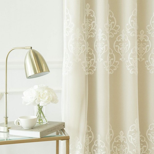 Best Home Fashion Beige Solid Grommet Sheer Curtain - 52 in Best Home Fashion Beige Solid Grommet Sheer Curtain - 52 in