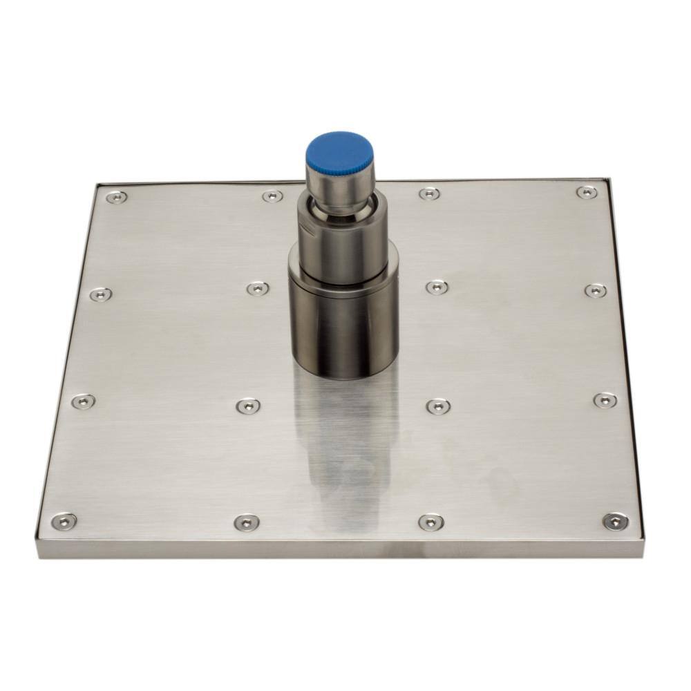 Nickel Square LED Rain Shower Head with Temperature-Based Lights
