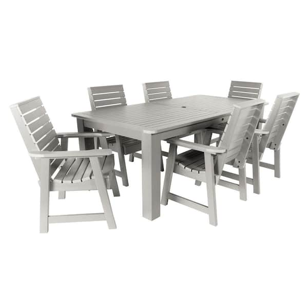 Highwood Hamilton 7 Piece Rectangular Plastic Outdoor Dining Set