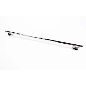 32 in. x 1.25 in. Concealed Screw Straight Decorative ADA Compliant Grab Bar with Long Grip and Angled Ends in Chrome