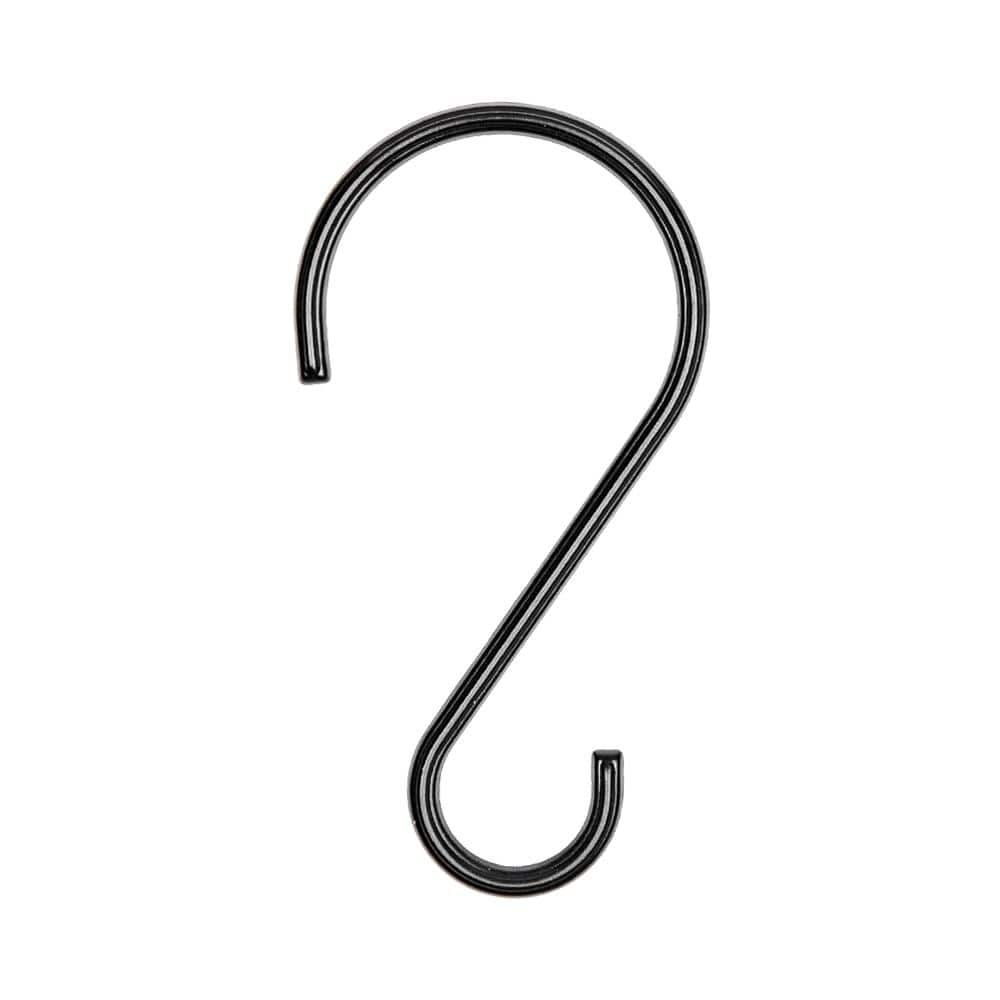Matte Black Rustproof Zinc Shower Curtain Hooks Set of 12