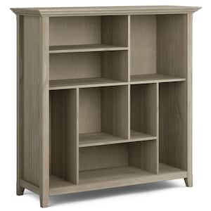 Amherst 44 in. H Distressed Grey SOLID WOOD 4-Shelf Multi Cube Bookcase and Storage Unit