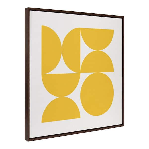 Kate and Laurel Sylvie Bold Vintage Geometric Sunshine Yellow by the Creative Bunch Studio Framed Art Print 30 in. x 30 in.