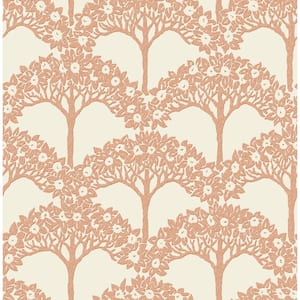 Dawson Rust Magnolia Tree Wallpaper Sample