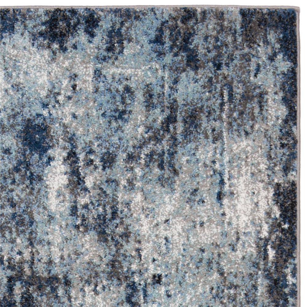 Celestial Charm Abstract Blue Runner Rug, 2'3" x 8', Easy-Care Synthetic