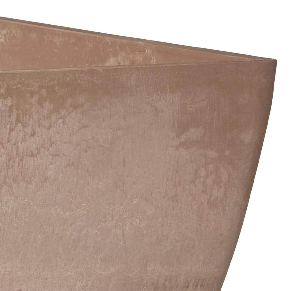 Large Taupe Recycled Plastic Square Outdoor Planter