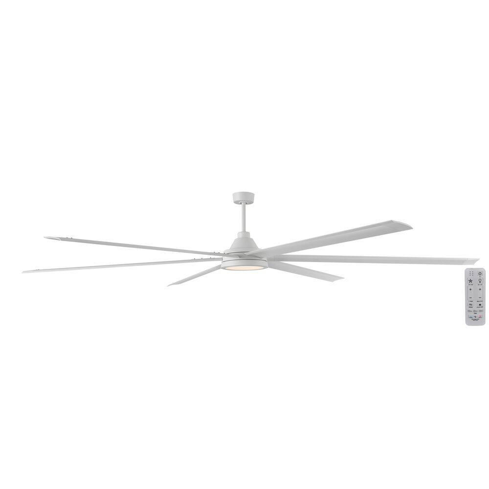 Tilden 120 in. Indoor/Outdoor Matte White Ceiling Fan with Adjustable White Integrated LED and Remote Included price history on PriceWatchPro