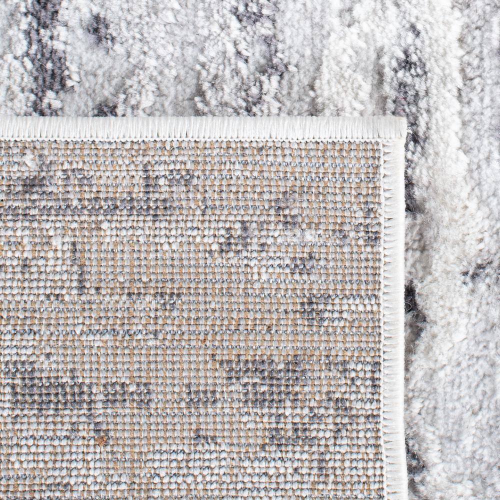 Amelia Light Grey and Charcoal Square Synthetic Area Rug