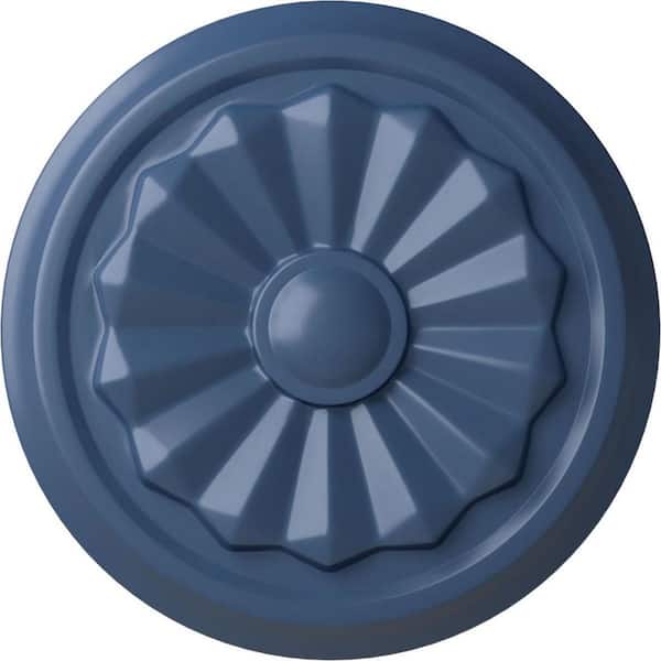Ekena Millwork 1-1/8" x 7-7/8" x 7-7/8" Polyurethane Olivia Ceiling Medallion, Hand-Painted Americana