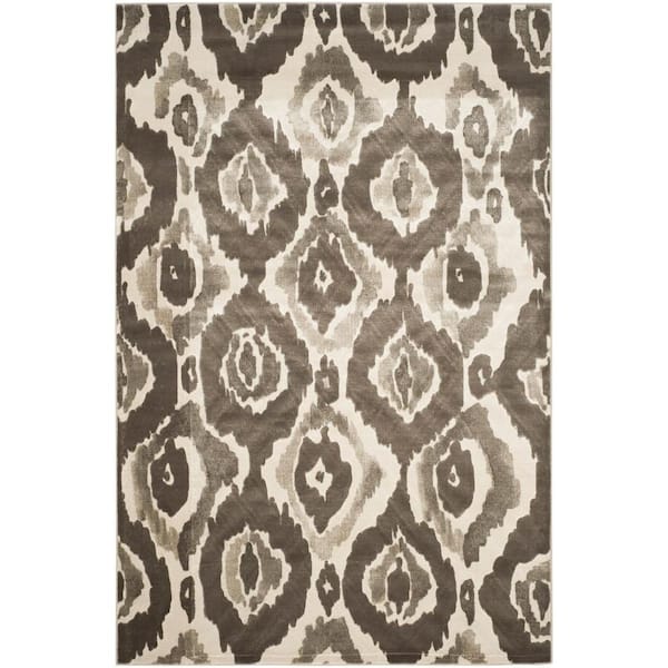 SAFAVIEH Porcello Ivory/Dark Grey 5 ft. x 8 ft. Geometric Area Rug