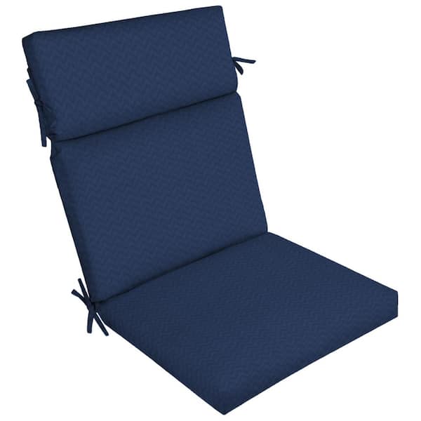 ARDEN SELECTIONS DriWeave Leala Texture 21 in. x 20 in. Outdoor High Back Dining Chair Cushion in Sapphire