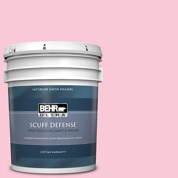 BEHR ULTRA 5 gal. #110A-3 Palace Rose Extra Durable Satin Enamel Interior Paint & Primer
