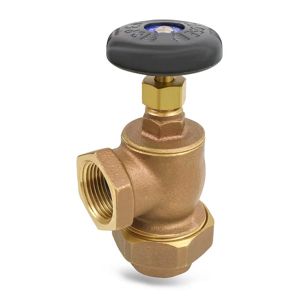 PLUMBFLEX 1-1/4 in. Brass Heavy Duty Steam Radiator Convector Valve Female Union x FIP Connection with Molded Thermal Plastic