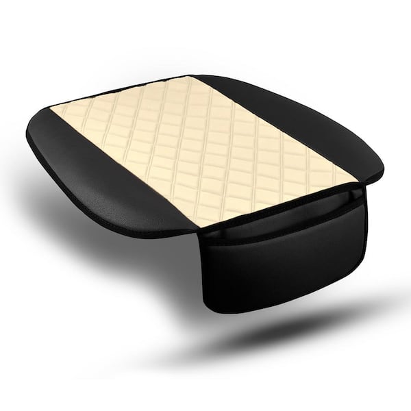 FH Group Faux Leather and Neosupreme 21 in. x 21 in. x 1 in. Seat Cushion Pad - Front Set, Beige